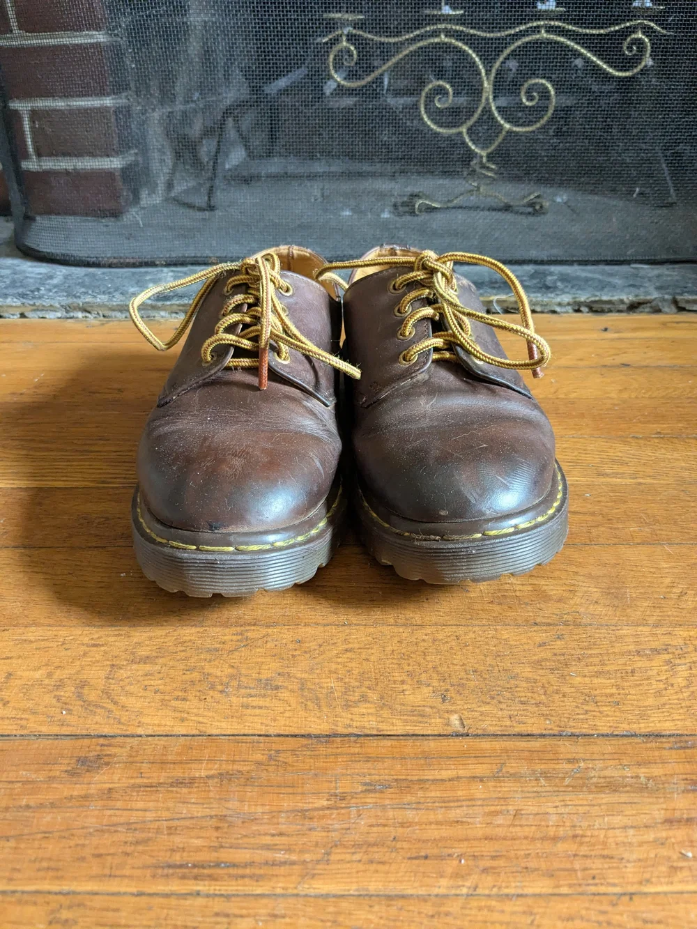 1990s Made in England Dr. Martens 1461s in Brown Leather